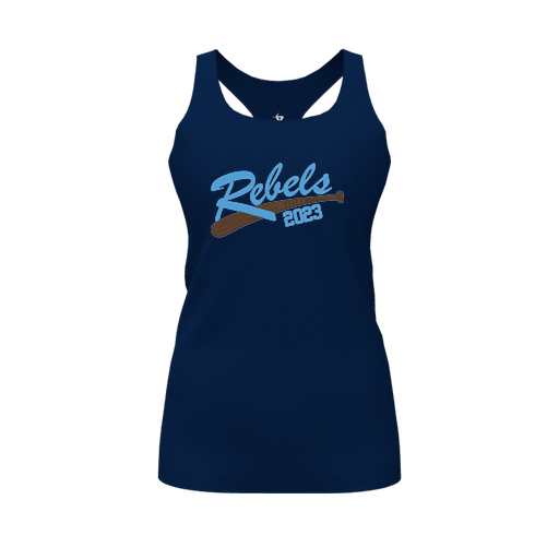 [CUS-DFW-RCBK-PER-NVY-FYS-LOGO2] Racerback Tank Top (Female Youth S, Navy, Logo 2)