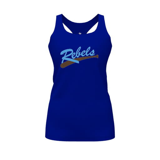 [CUS-DFW-RCBK-PER-RYL-FYS-LOGO1] Racerback Tank Top (Female Youth S, Royal, Logo 1)