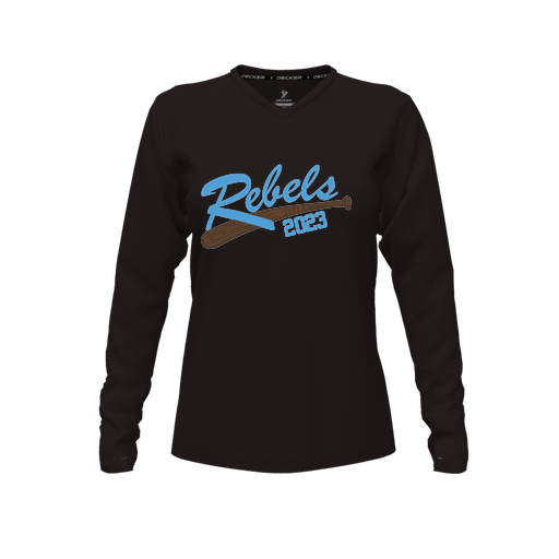 [FTLVCFBK-FYXS-LOGO2] Comfort T-Shirt (Female Youth XS, Black, V Neck, Logo 2, Long Sleeve)