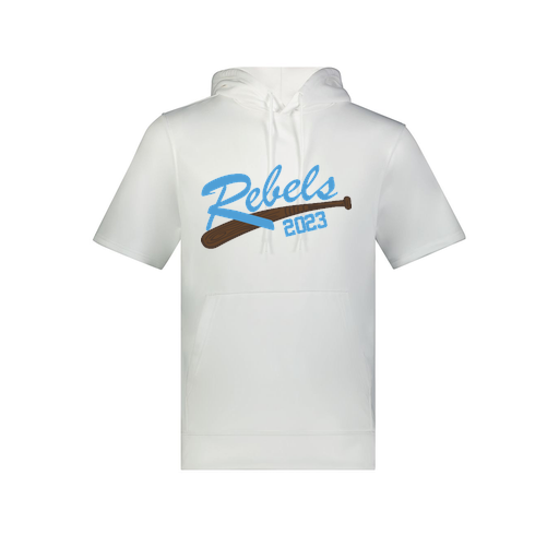 [6871.005.S-LOGO2] Men's Dri Fit Short Sleeve Hoodie (Adult S, White, Logo 2)