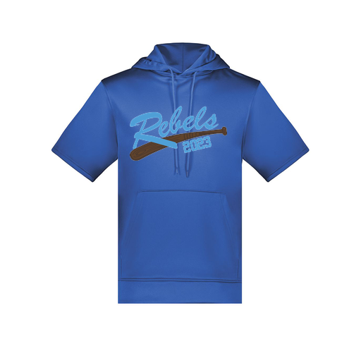 [6871.060.S-LOGO2] Men's Dri Fit Short Sleeve Hoodie (Adult S, Royal, Logo 2)