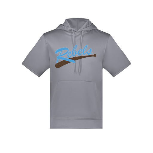 [6871.059.S-LOGO1] Men's Dri Fit Short Sleeve Hoodie (Adult S, Gray, Logo 1)
