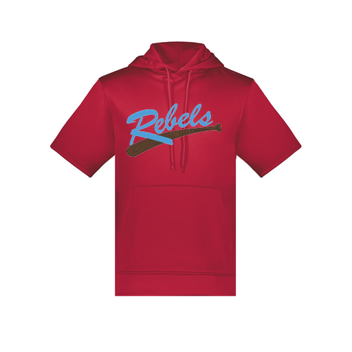 [6871.083.S-LOGO1] Men's Dri Fit Short Sleeve Hoodie (Adult S, Red, Logo 1)