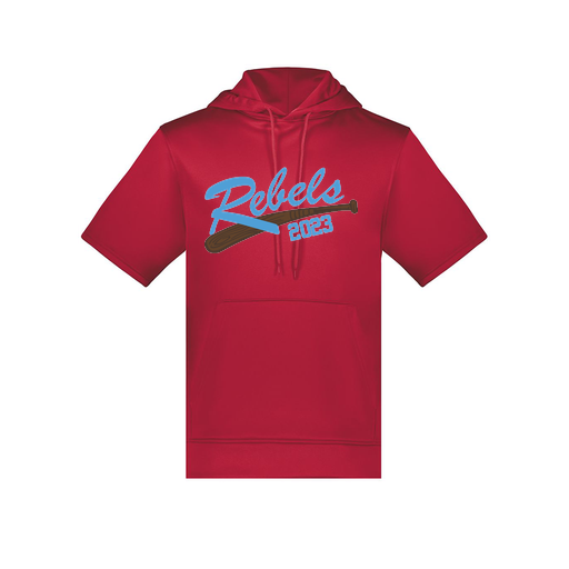 [6871.083.S-LOGO2] Men's Dri Fit Short Sleeve Hoodie (Adult S, Red, Logo 2)