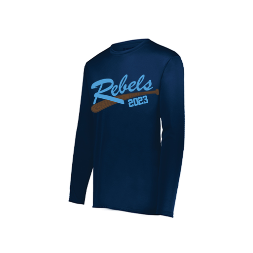 [222822.065.XS-LOGO2] Men's LS Smooth Sport Shirt (Adult XS, Navy, Logo 2)