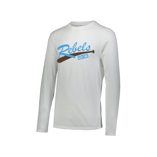 [FTLCUBWH-AXS-LOGO2] Decker Men's Tri-Blend T-Shirt - Long Sleeve (Adult XS, White, Logo 2)