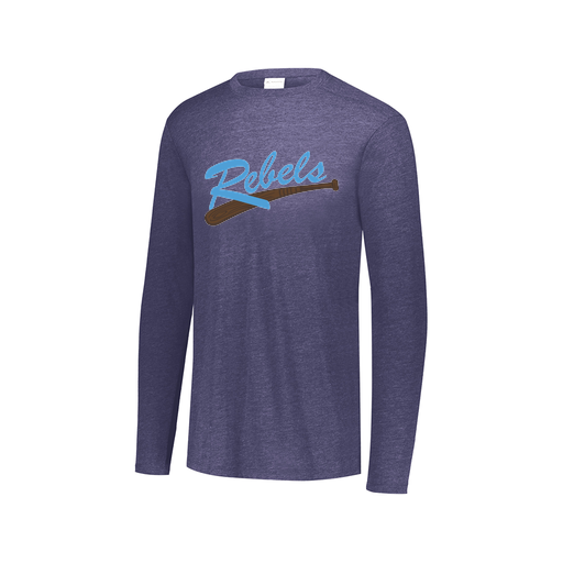 [FTLCUBNV-AXS-LOGO1] Decker Men's Tri-Blend T-Shirt - Long Sleeve (Adult XS, Navy, Logo 1)