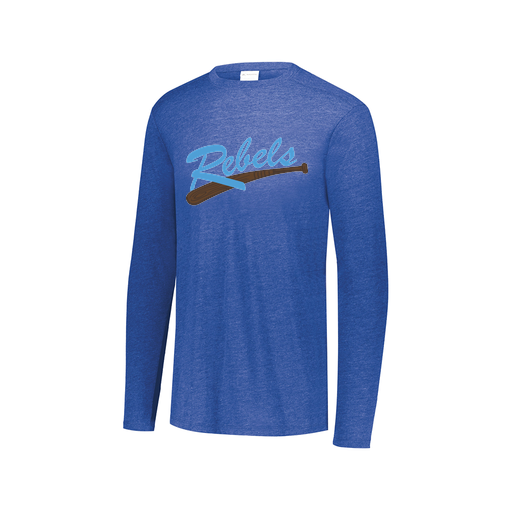 [FTLCUBRY-AXS-LOGO1] Decker Men's Tri-Blend T-Shirt - Long Sleeve (Adult XS, Royal, Logo 1)