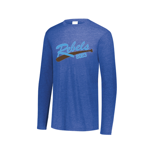 [FTLCUBRY-AXS-LOGO2] Decker Men's Tri-Blend T-Shirt - Long Sleeve (Adult XS, Royal, Logo 2)