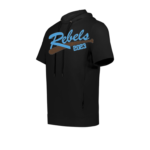 [222605.080.S-LOGO2] YOUTH VENTURA SOFT KNIT SHORT SLEEVE HOODIE (Youth S, Black, Logo 2)