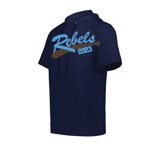 [222605.065.S-LOGO2] YOUTH VENTURA SOFT KNIT SHORT SLEEVE HOODIE (Youth S, Navy, Logo 2)