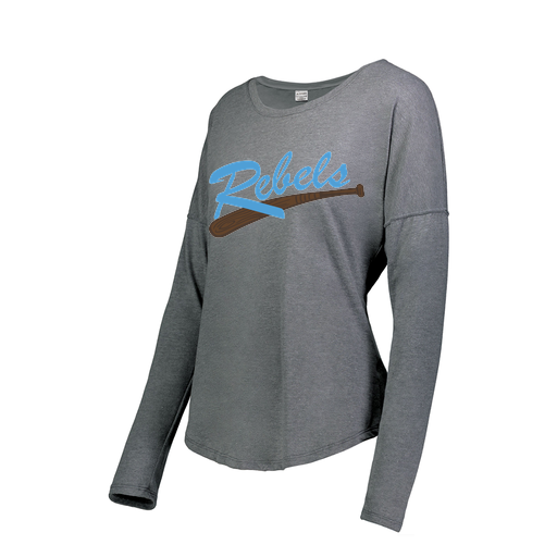 [FTLCUBGY-FAS-LOGO1] Decker Women's Tri-Blend T-Shirt - Long Sleeve (Female Adult S, Gray, Logo 1)