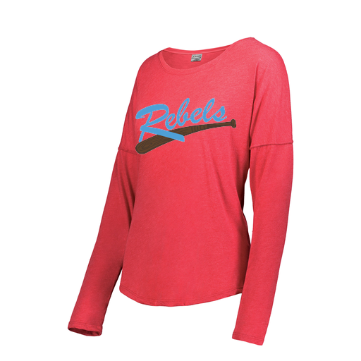 [FTLCUBRD-FAS-LOGO1] Decker Women's Tri-Blend T-Shirt - Long Sleeve (Female Adult S, Red, Logo 1)